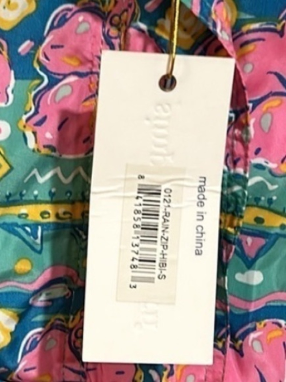 Simply Southern Retro Hibiscus Raincoat Pullover Hoodie Pink Green Small NWT - Picture 6 of 11